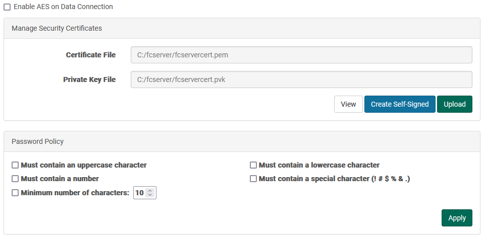 Security Settings