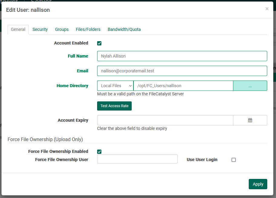 User General Config
